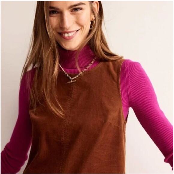 Boden Evie Corduroy Shift Dress in Brown Size 12 - Picture 3 of 11